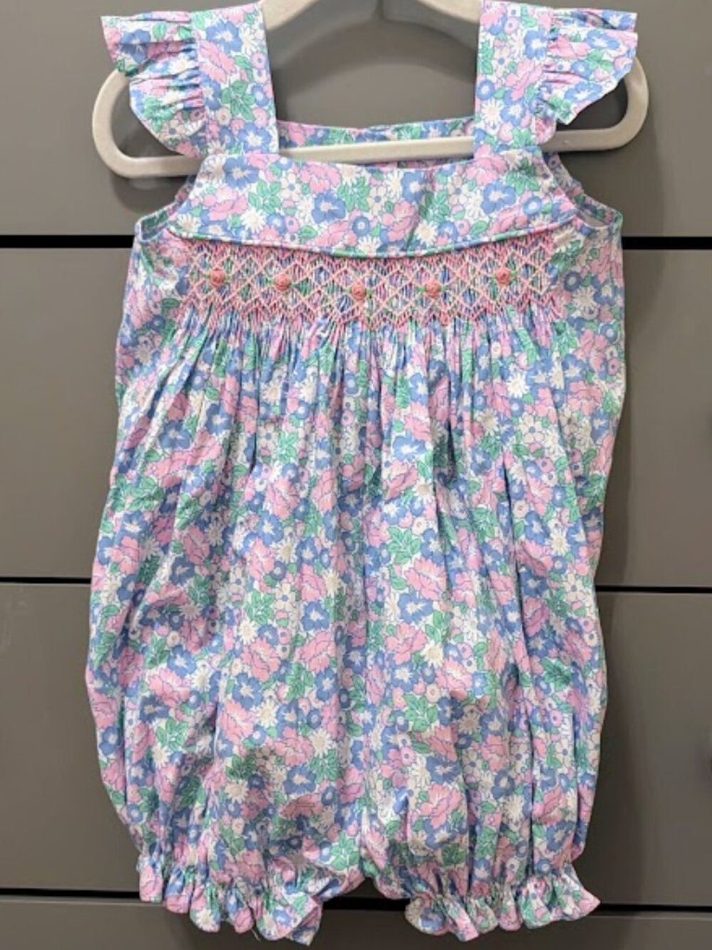 Stitchy Fish Floral Romper NWOT